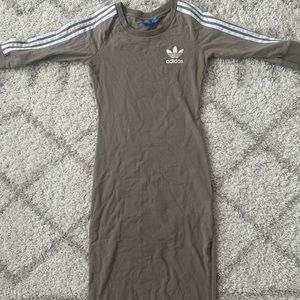 Adidas Olive Green Long Sleeve Dress